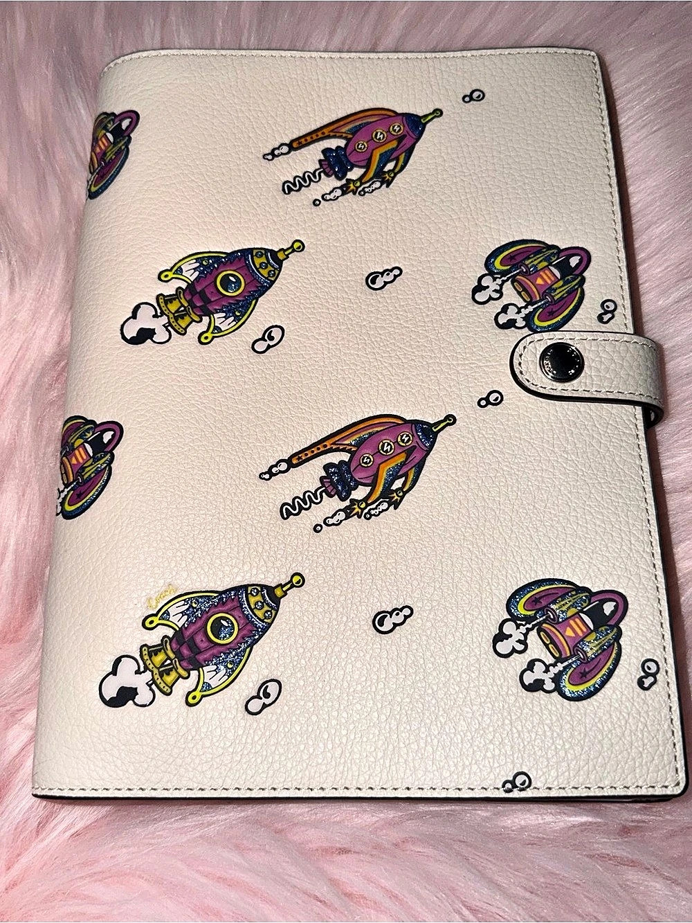 Coach Rocket Notebook Cover in White NWT